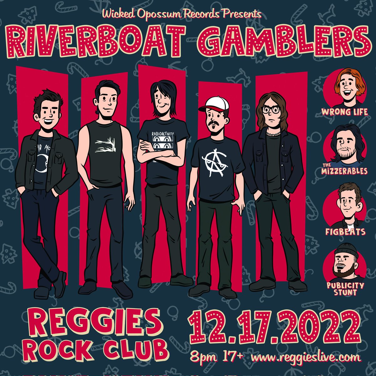 wickedopossum's tweet photo. CHICAGO ON SALE NOW!  https://t.co/r2POFh2DAo

@thegamblers @wronglifemusic @themizzerables @Figbeats @pubstunt at @reggieslive on December 17th. https://t.co/UOqnSHB5mu