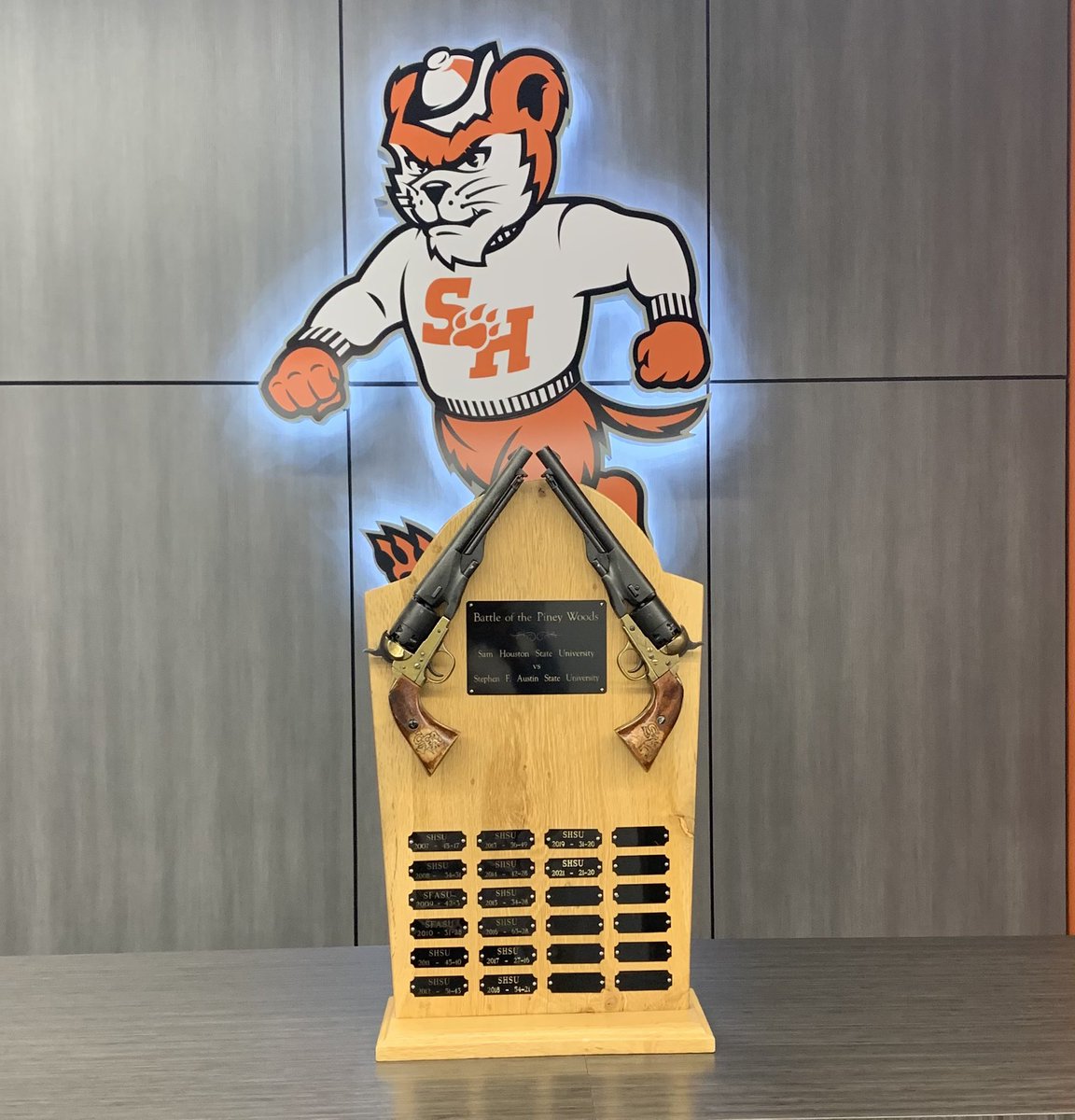 Just in case yall forgot the @BOTPW trophy is in Huntsville forever! #SwarmNCompete #EatEmUpKats