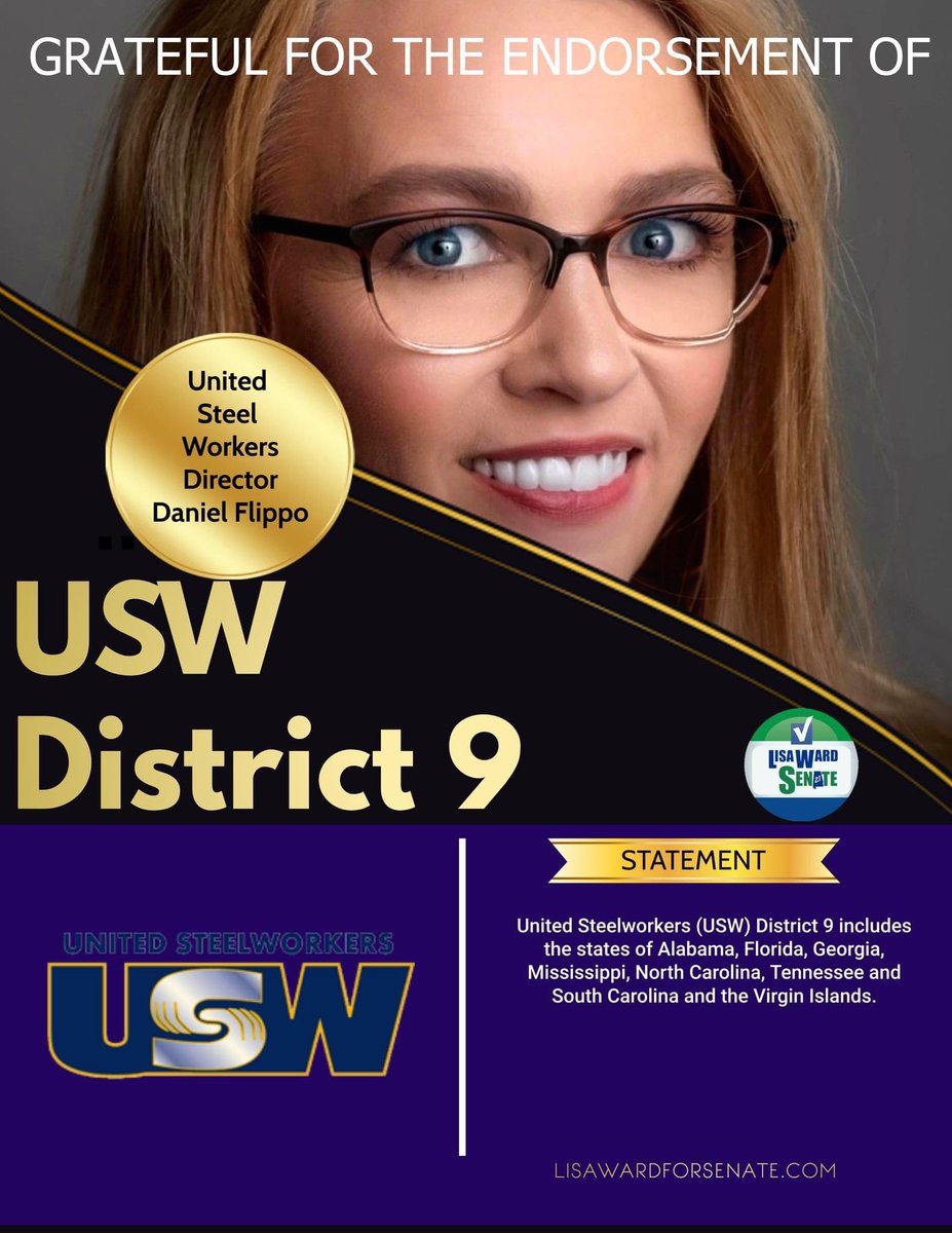 lisaward4senate's tweet photo. I’m grateful to an amazing leader and friend of labor. The work this union does to keep this #unionstrong is like no other.  

We appreciate their support and endorsement so much. Especially during their own time of needing support.  We stand with USW. @D9Usw https://t.co/1INDYC8Zkt