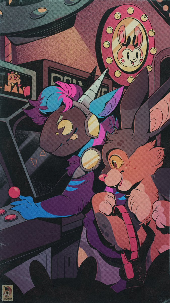 heychikinan's tweet photo. Illustration com for @fl33tfoot and @griffinthebun🌈 this one was so much fun!! https://t.co/kJk1ztW3rY