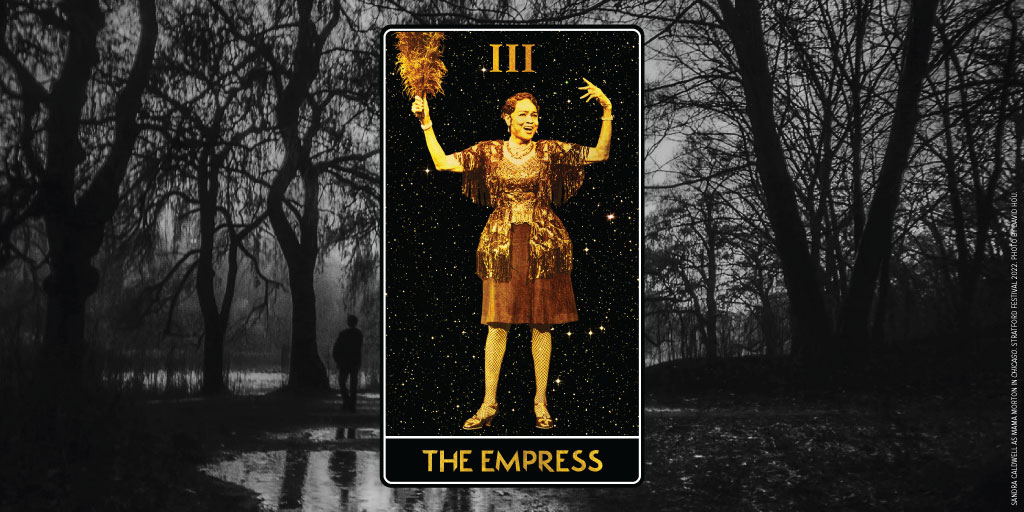 stratfest's tweet photo. Introducing a new and exclusive social media series: #SFTarotCards!

In honour of #Halloween, we'll be sharing tarot cards based on 2022 productions to offer you a 👀 peek 👀 into the following week.

We start with #SFChicago: The Empress.

Credits in the next tweet! ⬇ https://t.co/5aYUzs9rvr