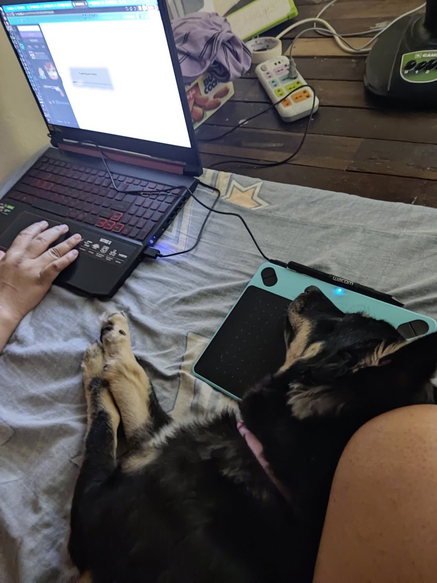 riobluestar's tweet photo. When you're about to finish your drawing of #V33wise but then this kiddo wanted some attention π€¦ββοΈ
Good thing I was already done with work and was just drawing for fun https://t.co/bDMxBVaSnk