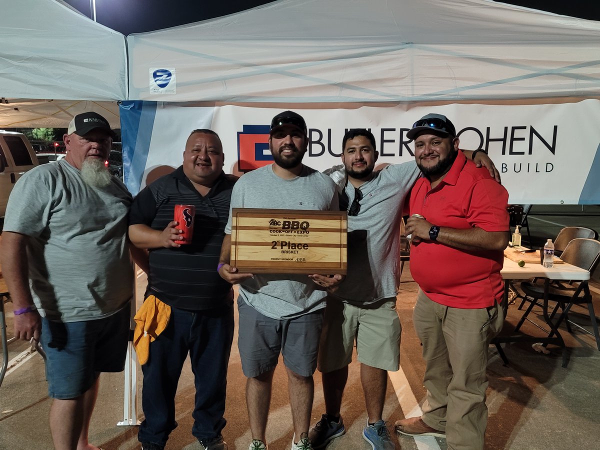 We are happy to announce that our Butler Cohen cook team placed 2nd in the brisket category at the Associated Builders and Contractors of Greater Houston 15th Annual BBQ and Expo. A HUGE congratulations to Joshua Contreras Chris Perez and David Campbell!