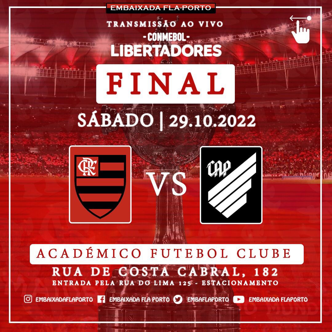 embaflaporto's tweet photo. VAMOOOOOS! O evento que vai parar o Porto ���❤️ #FlaPorto #Libertadores #VamosFlamengo #Portugal https://t.co/vAviqkUUTA