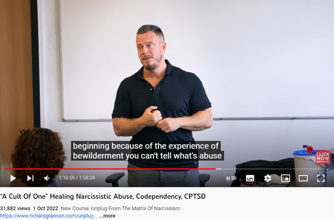 “A Cult Of One” Healing Narcissistic Abuse, Codependency, CPTSD
31,882 views  1 Oct 2022  New Course: Unplug From The Matrix Of Narcissism 
https://www.richardgrannon.com/unplug...
-
Get your free "Stop Emotional Flashbacks" Course now at http://www.spartanlifecoach.com