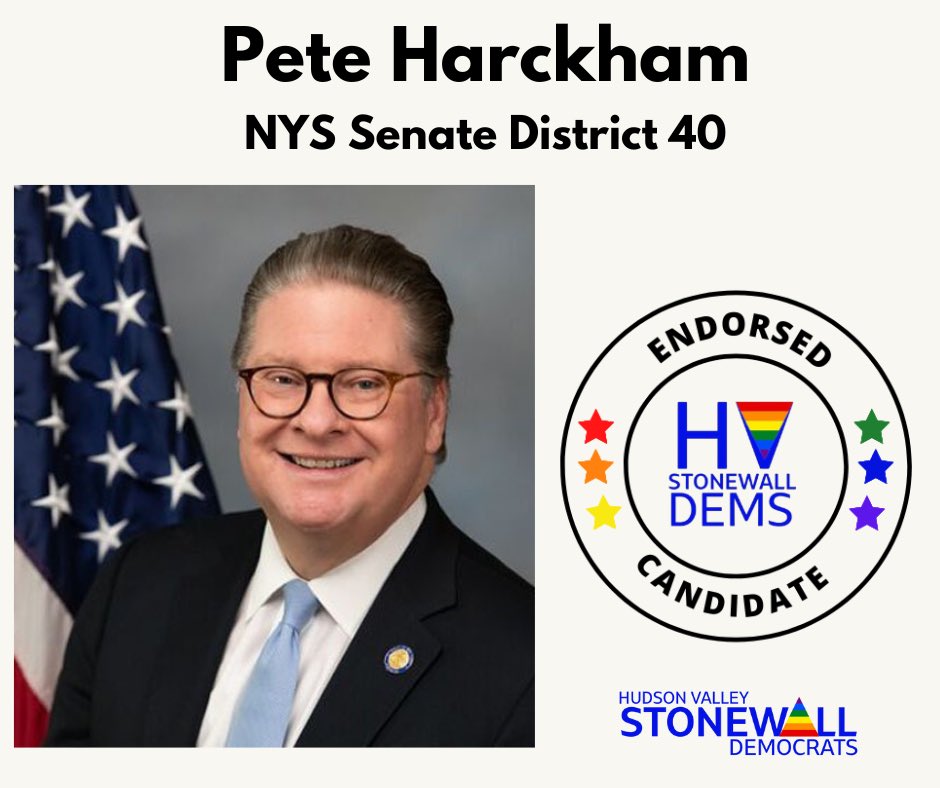 We are proud to share the endorsement of <a href="/SenatorHarckham/">Senator Pete Harckham</a> for reelection to the NYS Senate! <a href="/WestchesterDems/">WestchesterDemocrats</a>