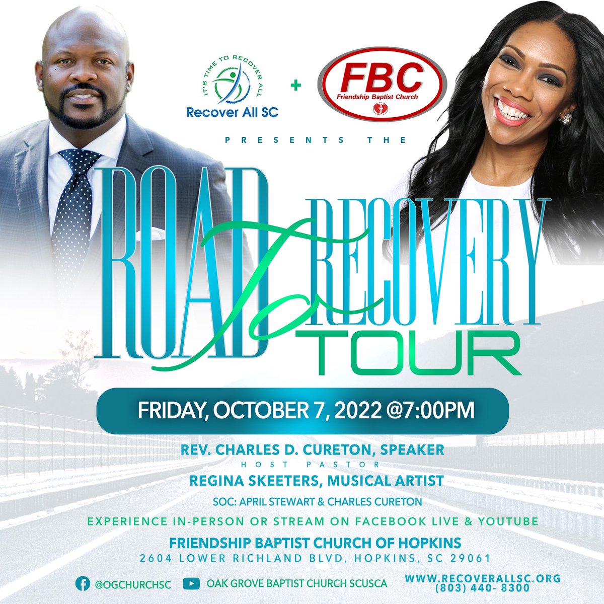 AU_RISE1's tweet photo. We are pleased to announce the Road to Recovery Tour that will be taking place TONIGHT!!! This event is sponsored by our partners Recover All SC. All information can be found on the flyer. https://t.co/OH0AWW8hLn