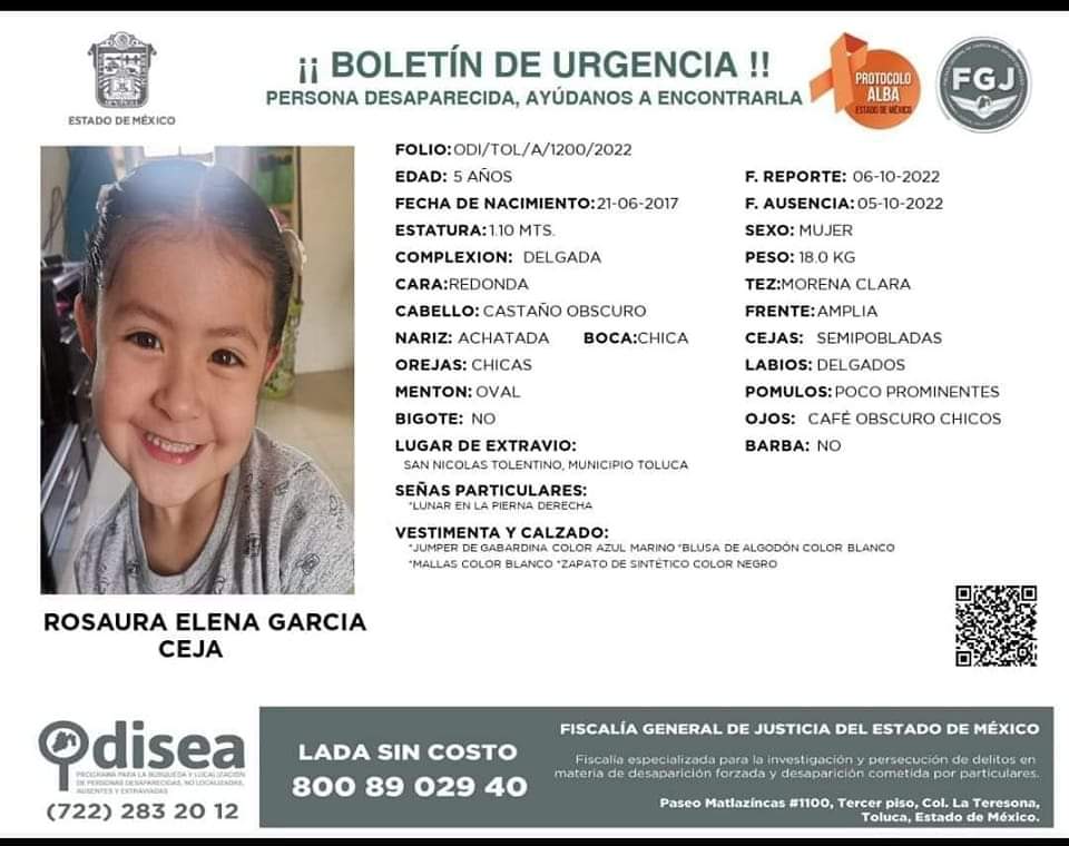 ❗❗❗URGENTE❗❗❗
ROSAURA ELENA GARCIA CEJA 
#RosauraElenaGarciaCeja 
Favor de compartir 🙏