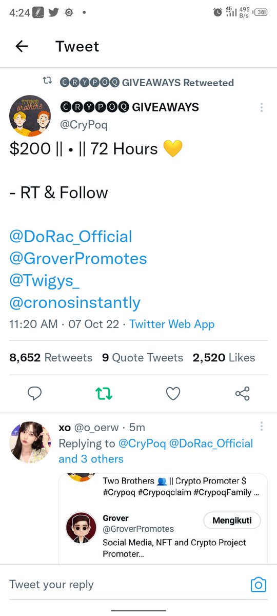 SurgeEFX's tweet photo. @CryPoq @DoRac_Official @GroverPromotes @Twigys_ @cronosinstantly https://t.co/nYMxg0ToYH
