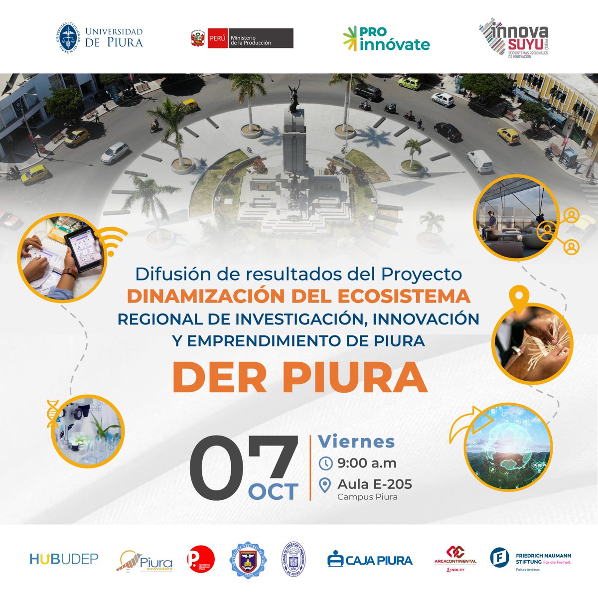 Hub_Udep's tweet photo. ¡Hoy compartimos los resultados del proyecto DER Piura! Iniciativa impulsada por @ProInnovatePeru y ejecutada por @UDEP e importantes aliados a nivel regional 👏🏻 https://t.co/mSnaNAPTPZ