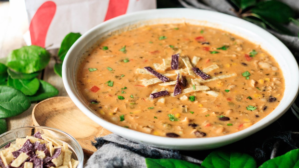 SavorFlavour's tweet photo. Our copycat Chick-fil-A chicken tortilla soup recipe tastes even better than the original!  It's easy to make on the stovetop or crockpot for a delicious meal. https://t.co/BtTKavSwFp https://t.co/ADKjFWYSwF
