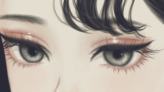 このタグを見た人は自分の絵柄の目部分を見せるのtwitterイラスト作品