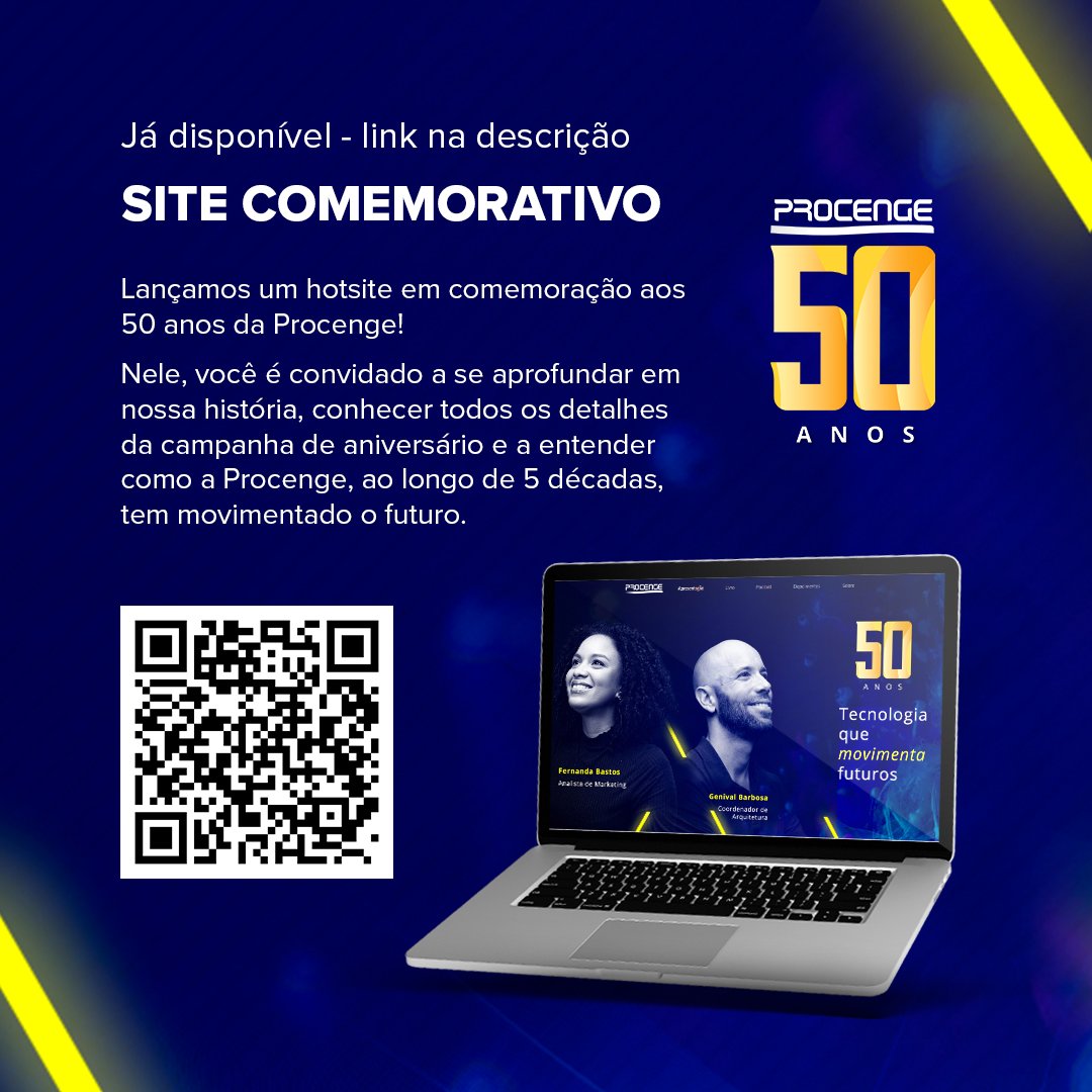Procenge's tweet image. Mais um passo em nossa história pede um novo espaço para ela ser contada. E, para isso, lançamos um hotsite em comemoração aos 50 anos da Procenge! 

Curtiu? Então já corre para conferir! 
promo.procenge.com.br/procenge50anos…

#Procenge50anos #MovimentandoFuturos #Procenge