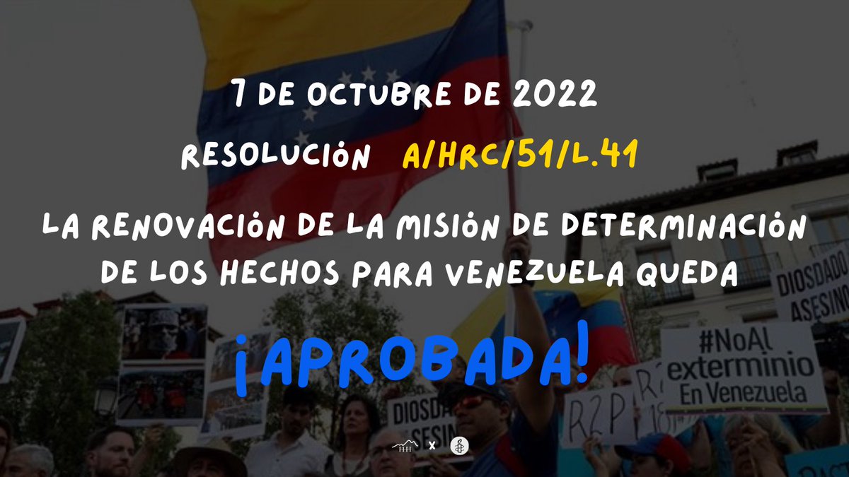 hastacuandoddhh's tweet photo. ¡APROBADA!

Con:

✅ 19 votos a favor
❌ 5 votos en contra 
▫️ 23 abstenciones

¡El Consejo de DDHH de la ONU renueva la Misión por 2 años más! https://t.co/VfztX4v2yp