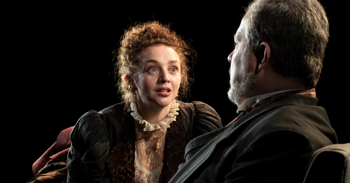 theatermania's tweet photo. REVIEW: A woman fights the patriarchy and wins (sort of) in WASHINGTON SQUARE, adapted from the Henry James novel, at Axis Theatre → https://t.co/ME6PT62pg3 https://t.co/Gyjb97gJgG