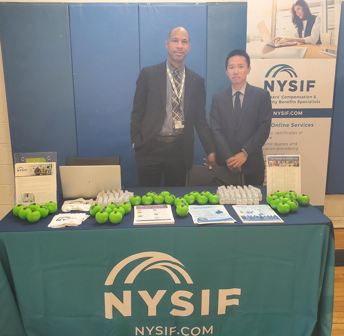 NYSIF_1914's tweet photo. #NYSIF is exhibiting at the @BronxWorks Annual Health Fair today. Dean from our Risk Control team and Dong from our Client Services team are attending and happy to discuss NYSIF services.
#workercomp #disabilitybenefits #paidfamilyleave https://t.co/t14T5Agvfg