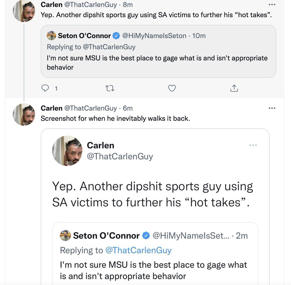 Seton O'Connor on Twitter "Imagine being this unaware of yourself