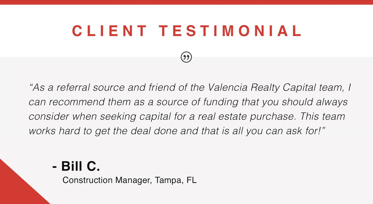 ValenciaCap's tweet photo. We appreciate all of our referral partners!
 
Have a #CRE #Financing deal to discuss? Message us and we'll get the ball rolling on a competitive #PreferredEquity or #PrivateDebt structure. https://t.co/2gh6UE0OqZ