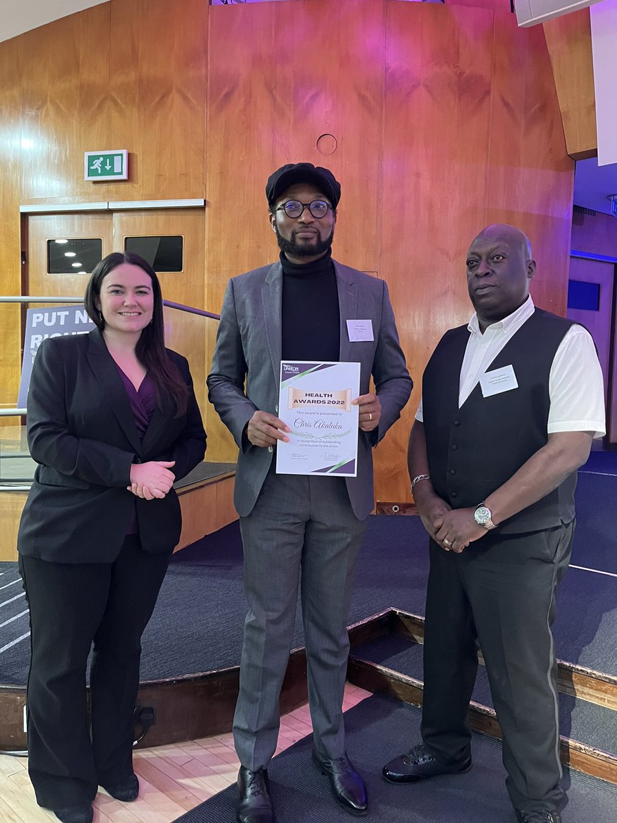 unisonglr's tweet photo. The next one went to Chris Akaluka for his fantastic work as branch secretary for Newham Healthcare. Over the last 5 years his branch has a net increase of 35%. Well done Chris! π #HTC22 https://t.co/jQzY2Y0iEw