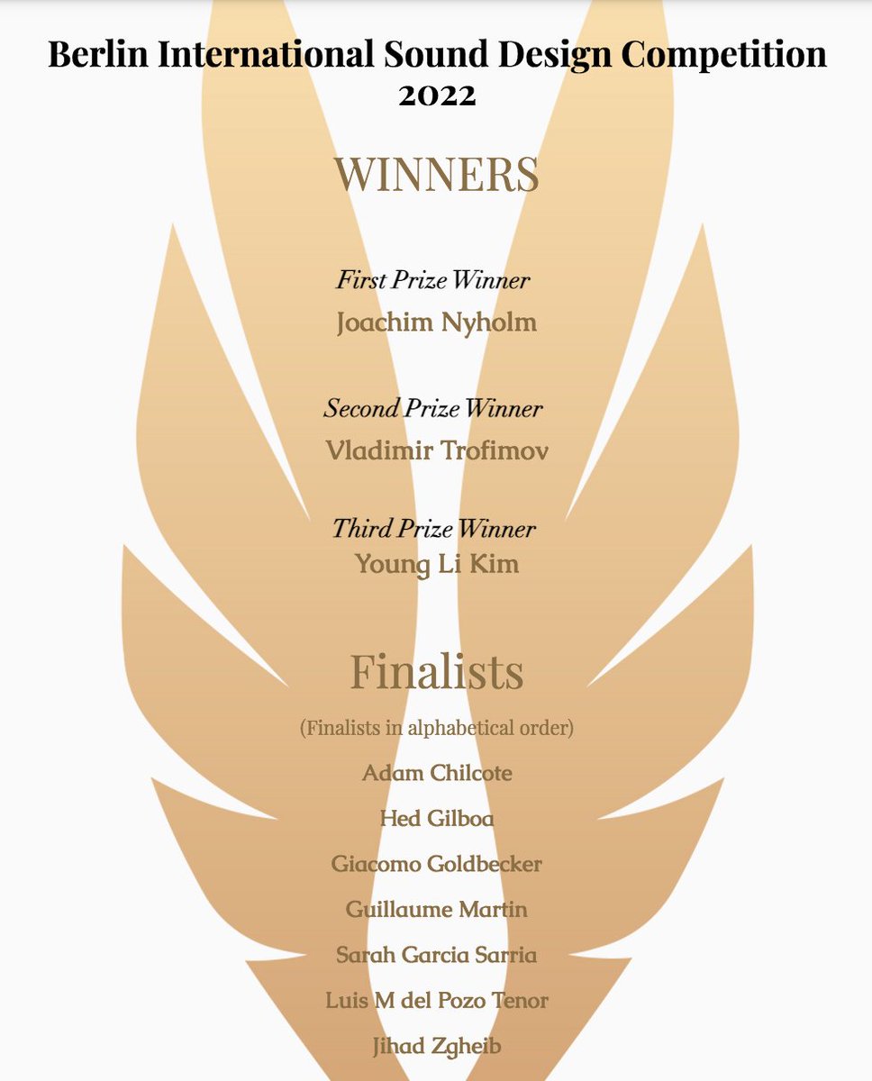 We are thrilled to announce the Award Winners &amp; Finalists of the Berlin International Sound Design Competition 2022!! Visit bifsc.org/sound-design-c… to watch the winning submissions and find out more! #sounddesign #bifscawards