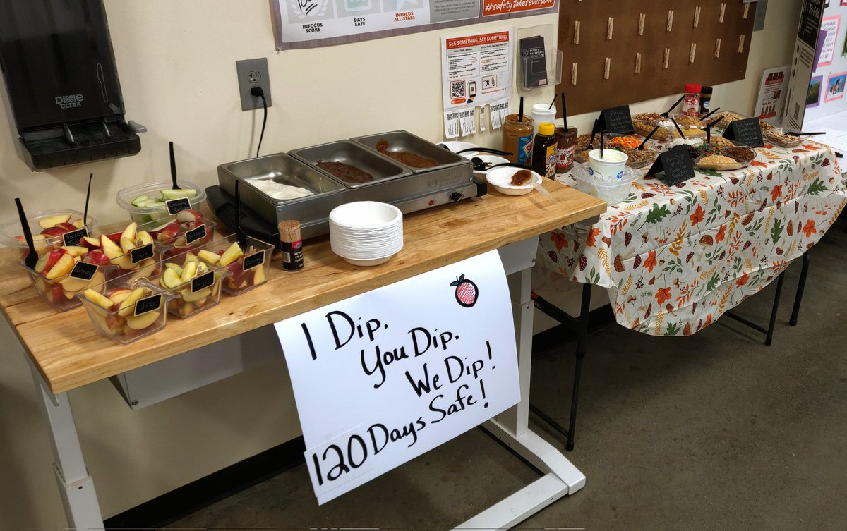 Store 2840 Safety Celebration! Apple dipping bar with all the fixings! #thecello