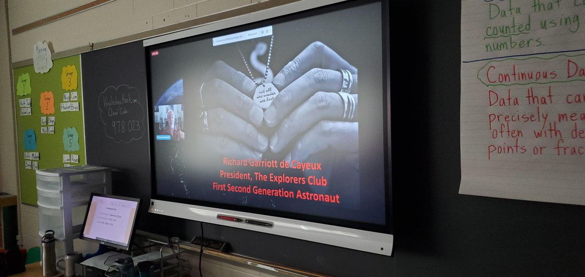 Mr. Barr’s Gr. 6 Class interacting online with Professional Astronauts yesterday - what a great experience!