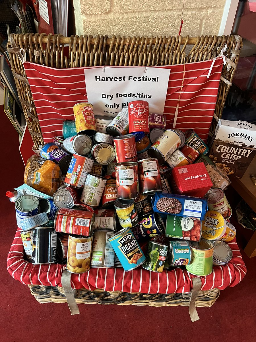 We are hugely grateful for all your wonderful donations!
There is still time next week to support our Harvest Donation to the local foodbank - supporting our community.
If you are in need, please speak to Mrs Rich our FLO.
#whatlovelookslike
#lovingourcommunity
#harvestfestival