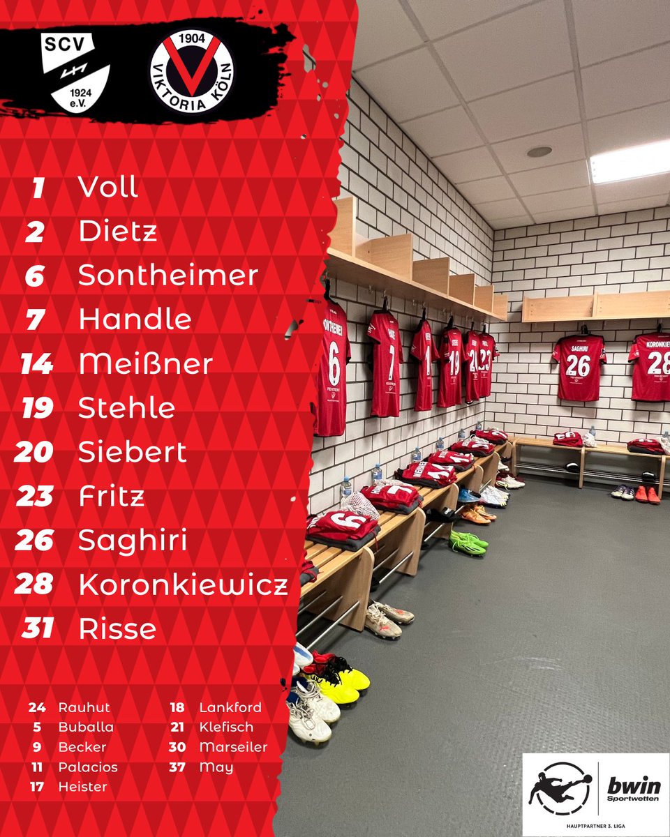 viktoria1904's tweet photo. Unsere Startelf gegen den Sportclub Verl! โค๏ธ๐ค
Erstmals im Kader Ben Klefisch und Andrรฉ Becker! โฝ๏ธ
______
#SCVVIK #Vussball #3Liga https://t.co/xNbtesZ6GS