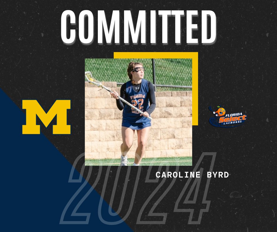 Caroline Byrd verbally commits to DI University of Michigan!! Caroline is a Florida Select 2024 Attacker with great spatial awareness at X. Way to go Byrdie!!! <a href="/FloridaLX/">FloridaLacrosseNews</a>