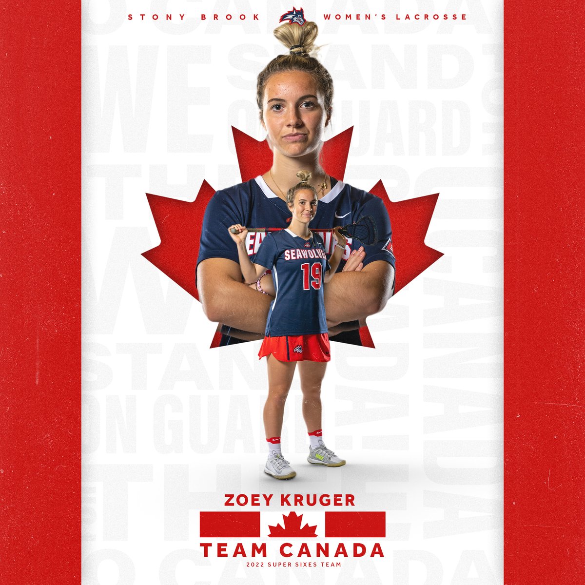 𝗦𝗨𝗣𝗘𝗥 𝗦𝗜𝗫𝗘𝗦 🇨🇦 Best of luck to @zoeykruger1 and the @CanadaLacrosse Super Sixes squad this weekend as they compete in a series of friendly games! Details: bit.ly/3MgRfOF 🌊🐺 x #NCAALAX