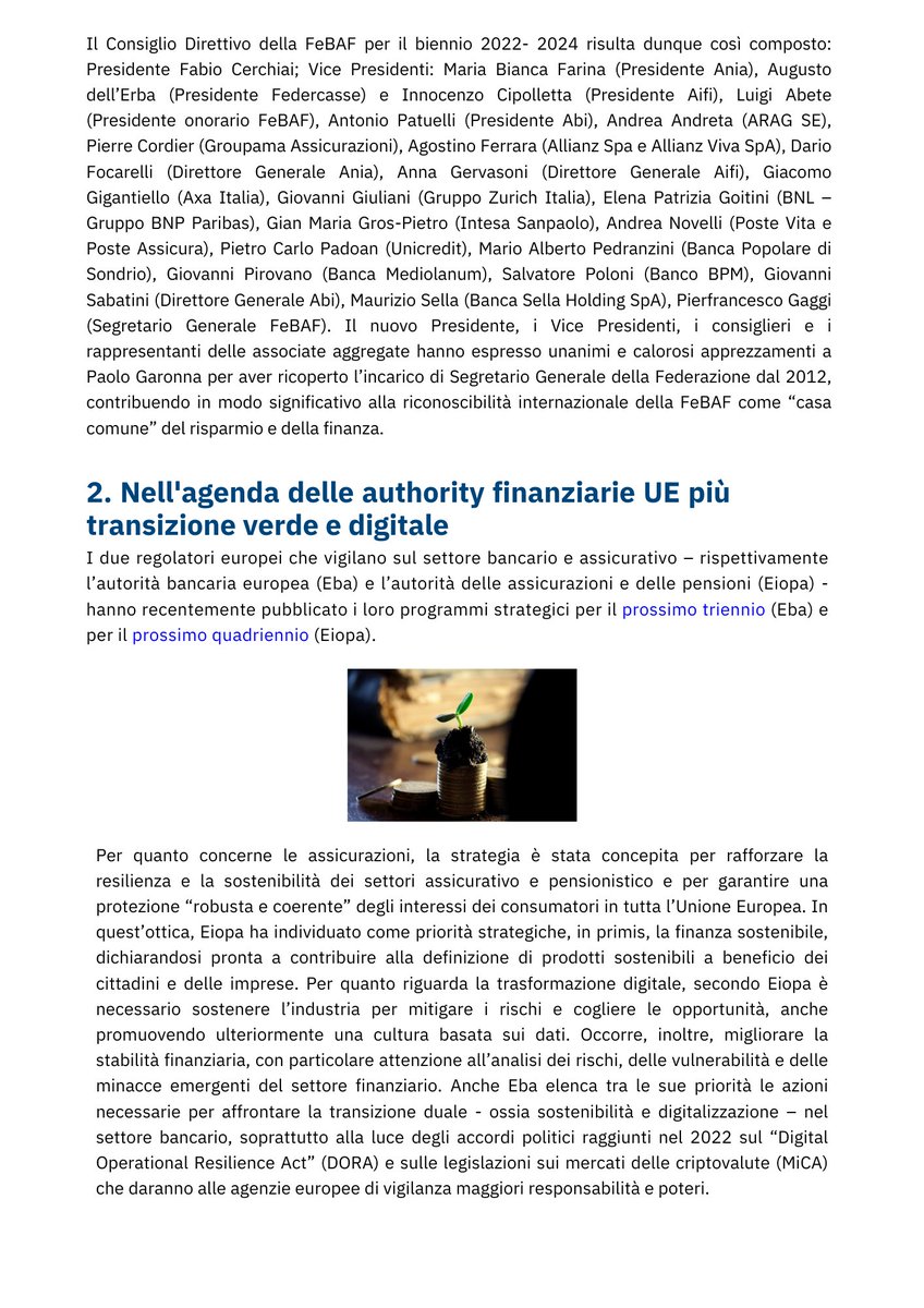 FeBAF's tweet photo. Lettera F35/2022
Nuovo Presidente #FeBAF
Nuove strategie @EBA_News @eiopa_europa_eu
#Ecofin risoluzione #banche e #COP27
Accordo #CDP e @KfW
@gfrizzuti @FarrisEmanuela @GiovannaMarando @FarrisEmanuela @AugustoSisani https://t.co/935H5xcRdU