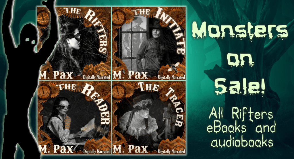 October is for Monsters! All Rifters #ebooks and #audiobooks on Sale! #steampunk #fantasy trbr.io/Tc9FCVq via <a href="/mpax1/">MPax</a>
