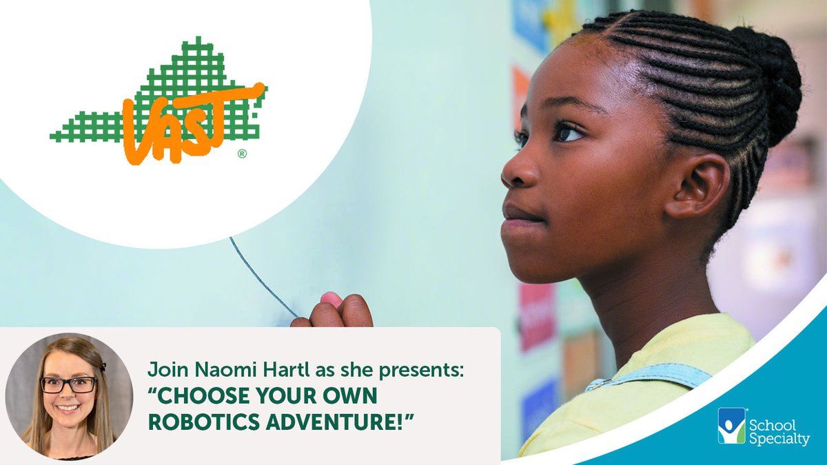 Join Naomi Hartl on Friday, November 11th from 2:15 pm – 3:05 pm at the VAST Conference in Williamsburg, VA.

Build a learning experience around #robotics! 

Integrating robotics into your programs can help you deliver an exciting #STEAM learning experience. 

<a href="/VaSciTeachers/">Virginia Association of Science Teachers</a>