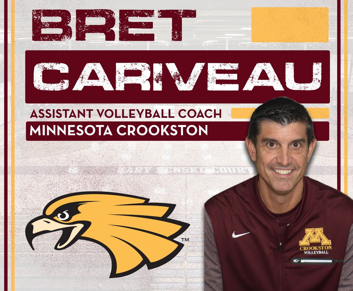 In addition, Bret Cariveau has also had his interim tag removed for <a href="/mncrookstonvb/">Minnesota Crookston Volleyball</a>. He is now the asisstant coach for the Golden Eagles #WingsUp