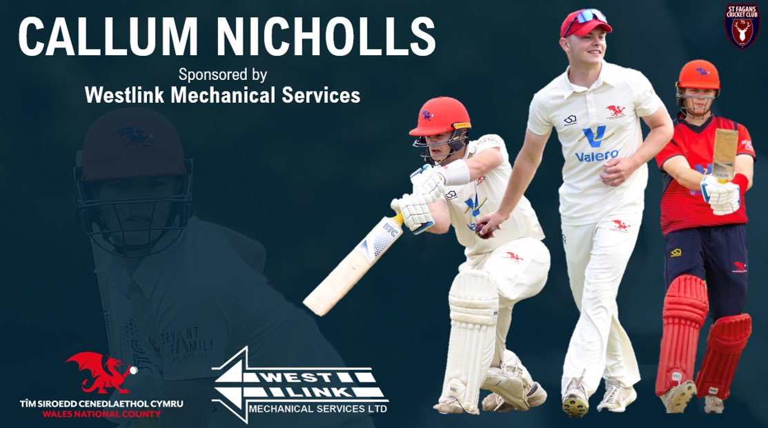 𝗣𝗟𝗔𝗬𝗘𝗥 𝗦𝗣𝗢𝗡𝗦𝗢𝗥 𝗖𝗢𝗡𝗙𝗜𝗥𝗠𝗘𝗗

Delighted to confirm that @LtdWestlink will sponsor Callum Nicholls in 2023!

For all your mechanical services:
💻westlinkmechanical.com

📩 DM us if you’re interested in sponsoring a player!

➡️ cricketwales.org.uk/wncplayerprofi…

🏏🏴󠁧󠁢󠁷󠁬󠁳󠁿🐉🔴🔵