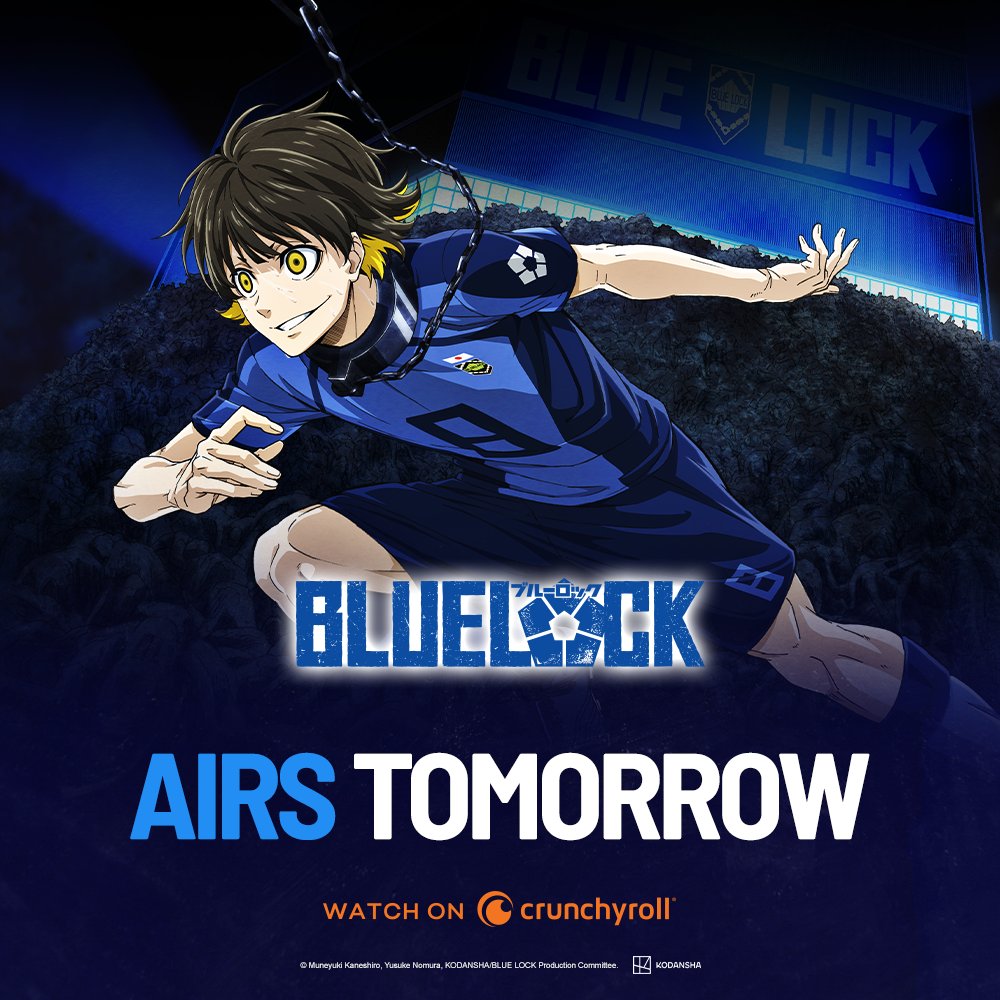Crunchyroll's tweet photo. BLUELOCK begins tomorrow! Are you ready? 💥 https://t.co/jk5Cq9Q830