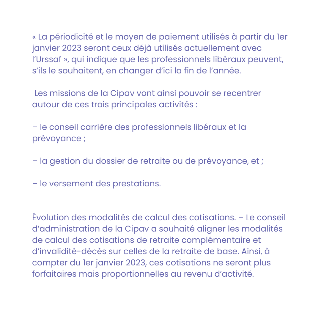 agaps__'s tweet photo. ✨ Les cotisations CIPAV collectées par l'Urssaf à compter du 1er janvier 2023 ✨
💻 Pour en savoir plus, visitez notre site web !!
https://t.co/BTm3Bu9X9r
#AGAPS #social #juridique #fiscal #Urssaf #cotisasions #CIPAV #conseiller #gestion #prestations https://t.co/AsLPL7SGuj