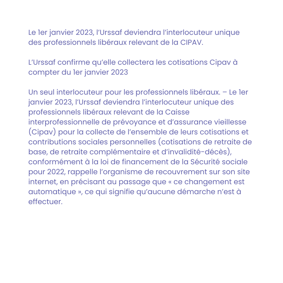 agaps__'s tweet photo. ✨ Les cotisations CIPAV collectées par l'Urssaf à compter du 1er janvier 2023 ✨
💻 Pour en savoir plus, visitez notre site web !!
https://t.co/BTm3Bu9X9r
#AGAPS #social #juridique #fiscal #Urssaf #cotisasions #CIPAV #conseiller #gestion #prestations https://t.co/AsLPL7SGuj