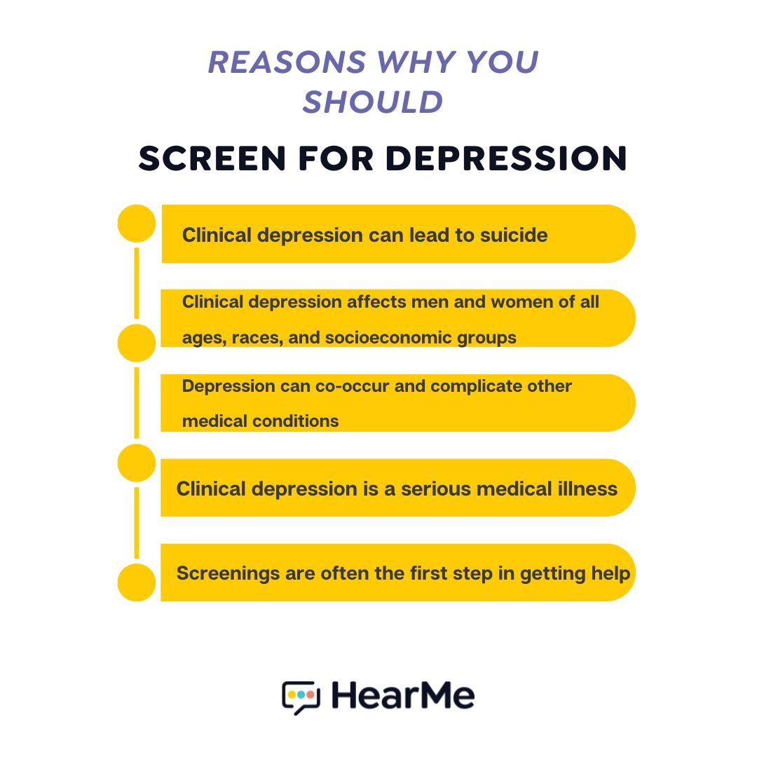 Today is National Depression Screening Day. Screening for depression can help save lives. Here are a few reasons screening for depression is so important. 

#nationaldepressionscreeningday #depression #depressionscreening #depressionawareness #mentalhealth