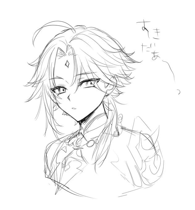 全然かけてないから落描きあげ………2枚目は色塗りてえ…😢 