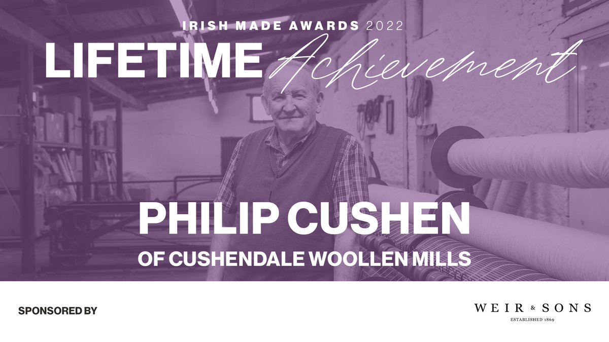 IrishCountryMag's tweet photo. Congratulations to Philip Cushen of @cushendale who has won the Lifetime Achievement Award sponsored by @WeirandSons #IrishMadeAwards2022 https://t.co/u3B4sPs4v4