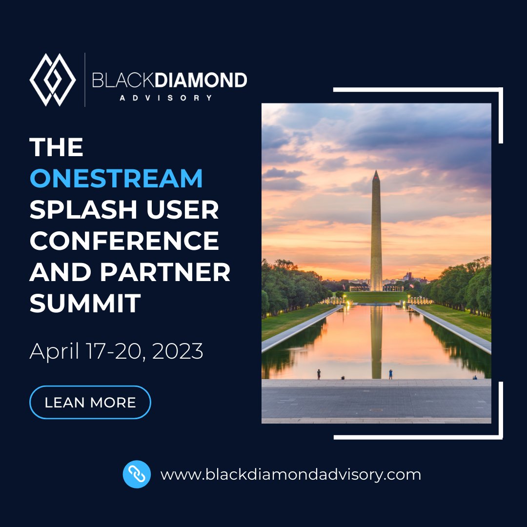 BDAexperts's tweet photo. Are you attending the OneStream Software conference in April? Black Diamond Advisory will be attending! Learn more about the event here: https://t.co/FjXzXZlyna #fintech #finance #BDA #blackdiamond #onestream #onestreamsoftware #washingtonDC https://t.co/nVlfyRh6pD