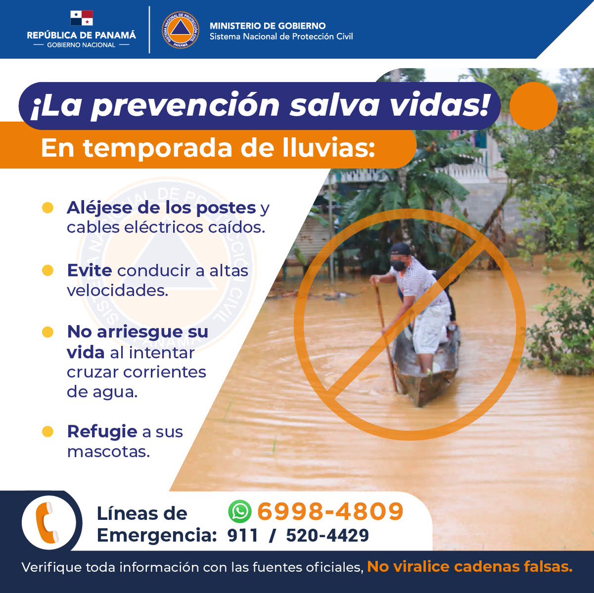 Sinaproc_Panama's tweet photo. ¡Recuerda que estamos en temporada lluviosa, la prevención salva vidas! https://t.co/8aMNJABWw7