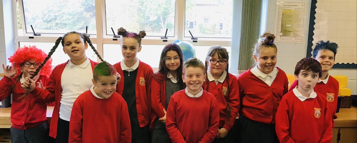 Broadlands_hfds's tweet photo. Some fantastic creations for Crazy Hair Day in Leopard Class today. All money raised went to our PTA funds. #crazyhairday #leopardclass #proudBLANDS https://t.co/k6GHNGMM5r