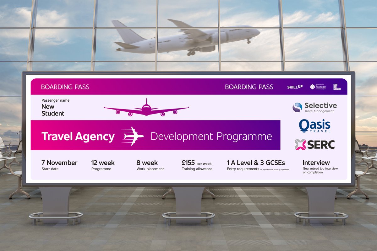 ✈️ Travel Academy 2022 ✈️

Selective Travel Management are delighted to be working in partnership with <a href="/S_ERC/">South Eastern Regional College</a> , <a href="/OasisTravelNI/">Oasis Travel</a>, and the <a href="/Economy_NI/">Economy NI</a> on a new Travel and Tourism programme for 2022.