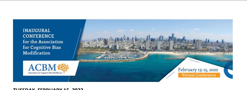 📢: In anticipation of our exciting upcoming virtual webinar "Innovation in Cognitive Bias Modification" on 12.12.22 (3pm Amsterdam time), why not revisit the fantastic keynotes &amp; symposia talks from our action-packed inaugural virtual conference in Feb, now on Youtube!👏🎉[1/4]