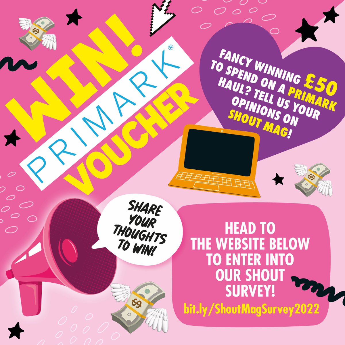 shoutmag's tweet photo. Have you taken part in our survey yet? 👀 You could win a £50 @Primark voucher just by answering questions about #ShoutMag! 🔥 GO GO GO! 📢💖 

https://t.co/f1Kr032v54 https://t.co/ez7m5EWy7l