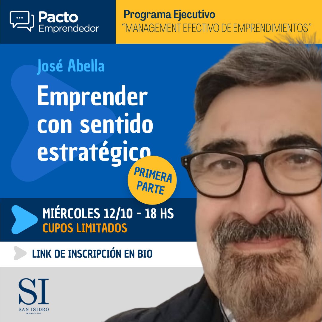 🤷‍♀️📌Nuevo Taller!!!!! GRATUITO!!! de <a href="/SanIsidroGob/">San Isidro</a> <a href="/PactoemprendeSI/">San Isidro Emprende</a>.            📆Miércoles 12 de Octubre.                  ⏰18hs.                                  📍Inscripciones 👇 sanisidro.gob.ar/taller/emprend…