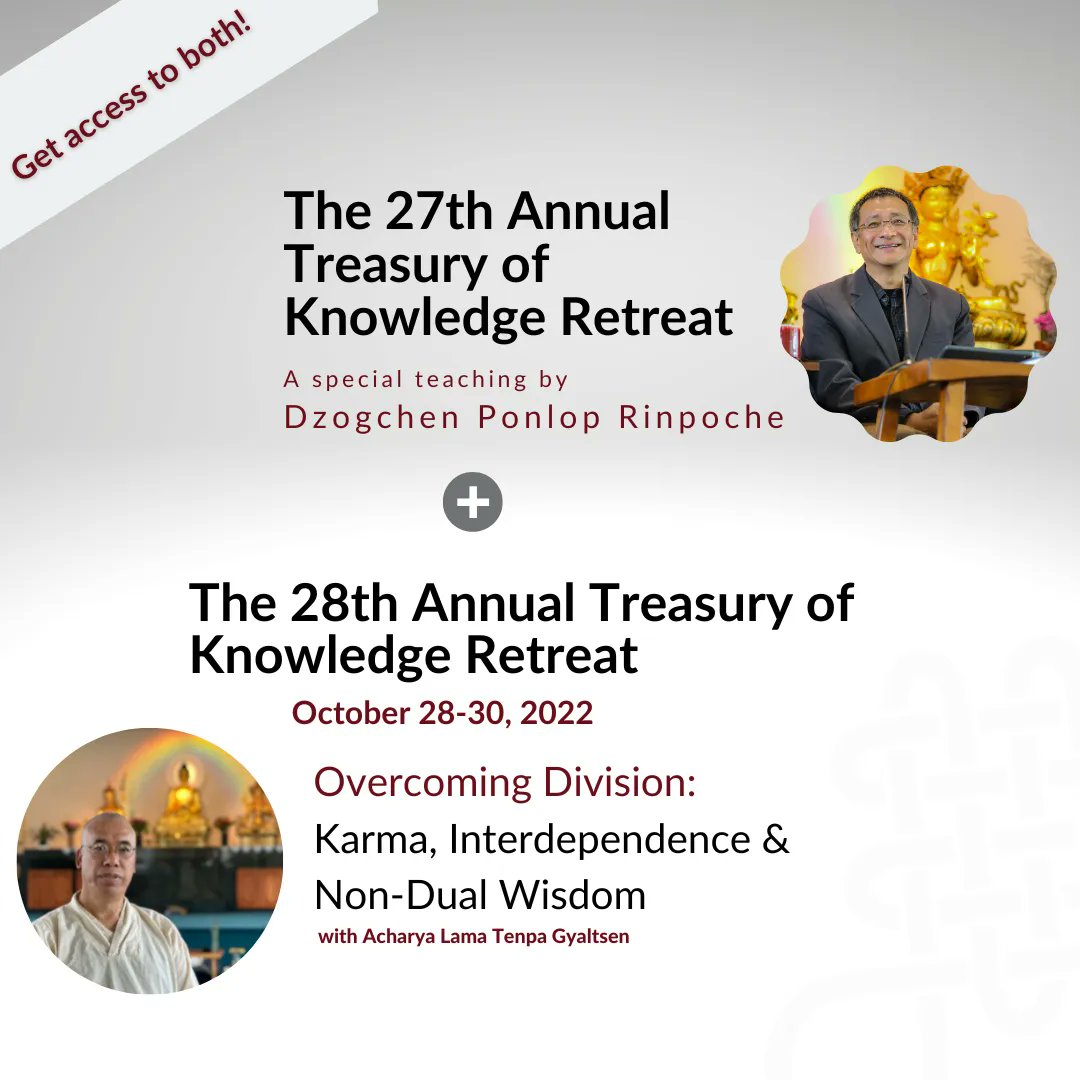 crc_resource's tweet photo. It’s important to share wisdom and gather in harmony and reflection. To help make this possible, we’re opening access to last year’s Treasury of Knowledge Retreat, until February 1, 2023, when you register for this year’s retreat:
Please join us! https://t.co/iN3imhZ2T1 https://t.co/tuKVHTbWc8