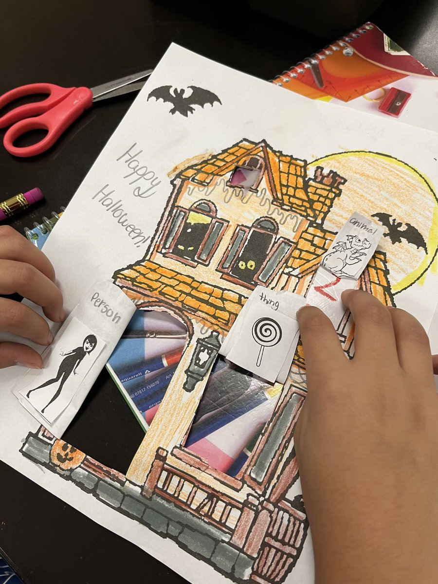 Mrs_LCornejo's tweet photo. It’s spooky season at @MorenoMustangs. We are learning about nouns this week. https://t.co/q2BYKyflJw